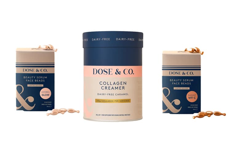 Dose & Co Glow and Hydration 340g Collagen Creamer & Face Bead Bundle | Wowcher