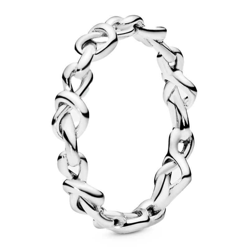 Pandora  Rings Knotted Hearts Sterling Silver Ring 198018