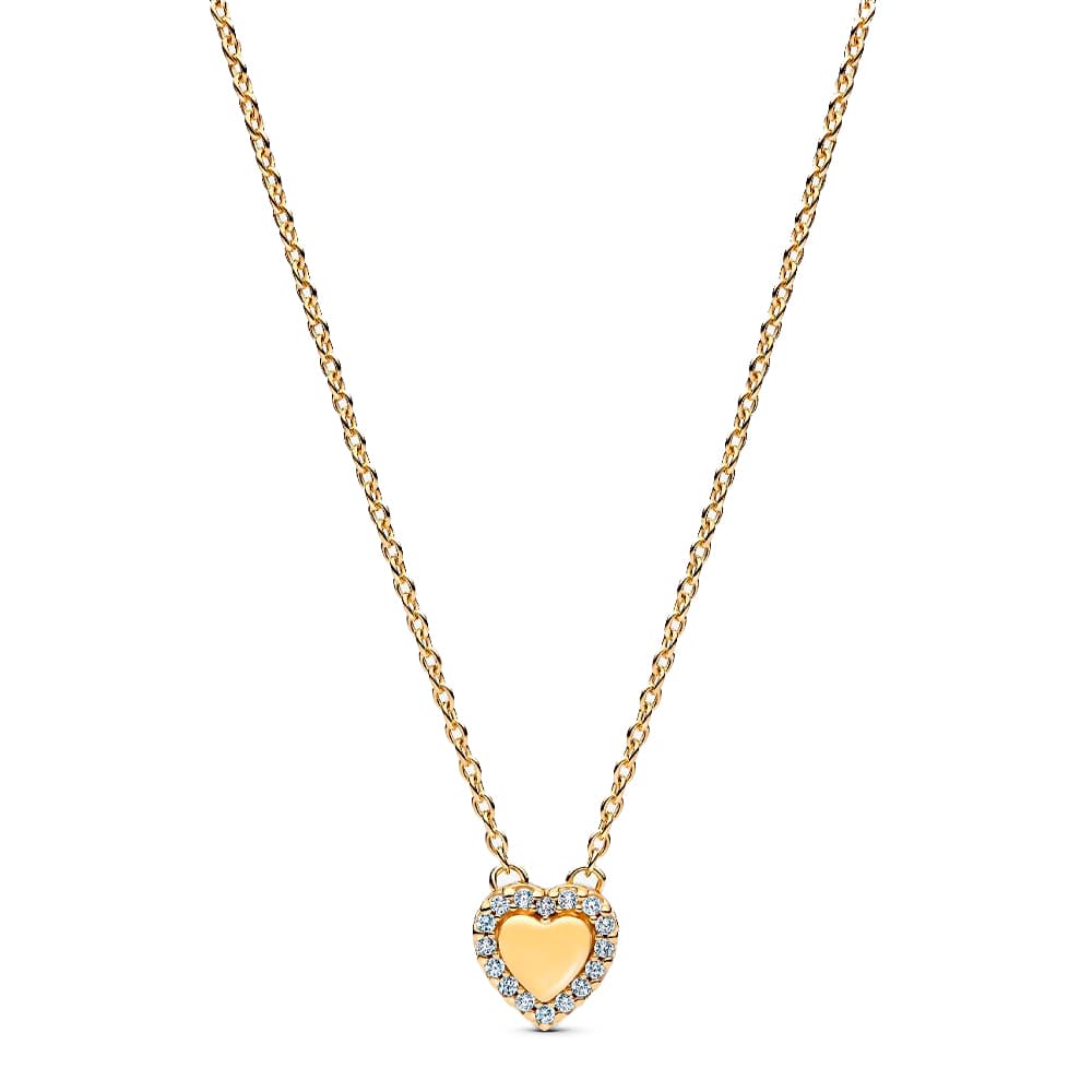 Pandora  Necklaces Engravable Halo Heart Necklace 364364C01