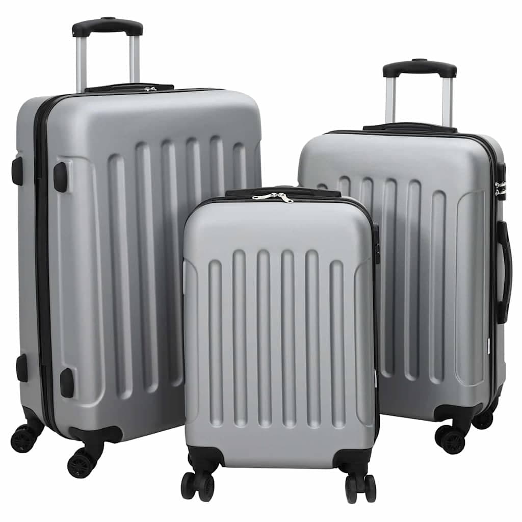 Suitcase with Lock 3 pcs ABS Plastic Luggage Travel Bag Hardshell Case  vidaXL