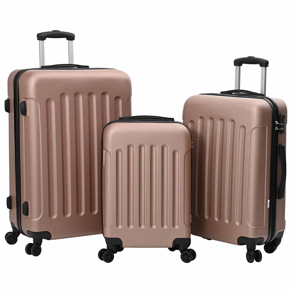 Suitcase with Lock 3 pcs ABS Plastic Luggage Travel Bag Hardshell Case  vidaXL