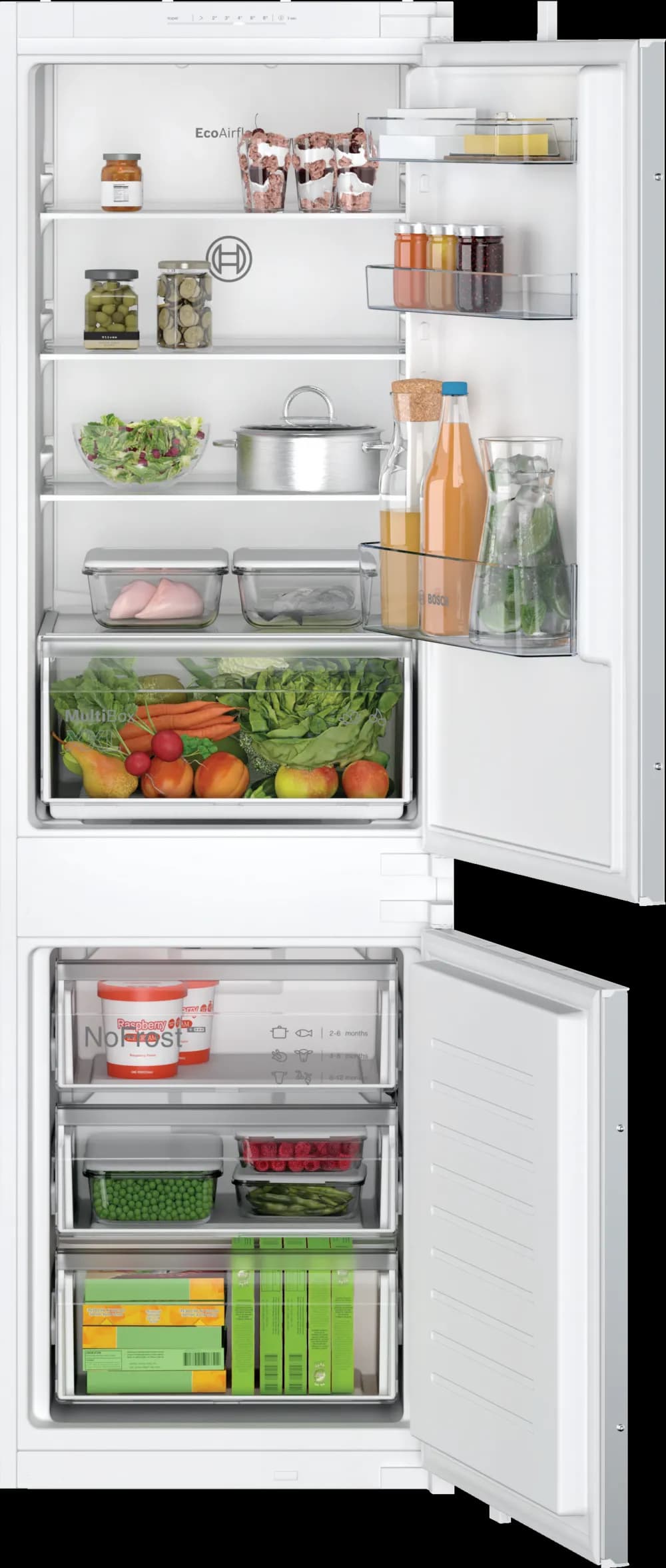 Bosch KIN86NSE0G Built In Frost Free Fridge Freezer