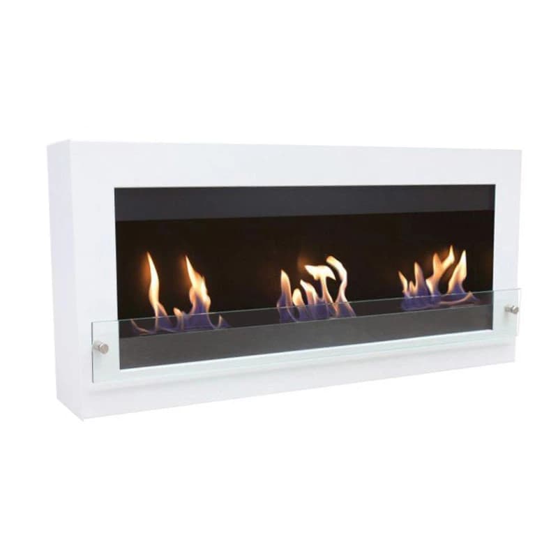 ScandiFlames large wall-mounted bio fireplace in white at 136 cm | Large Wall-mounted bioethanol fireplace