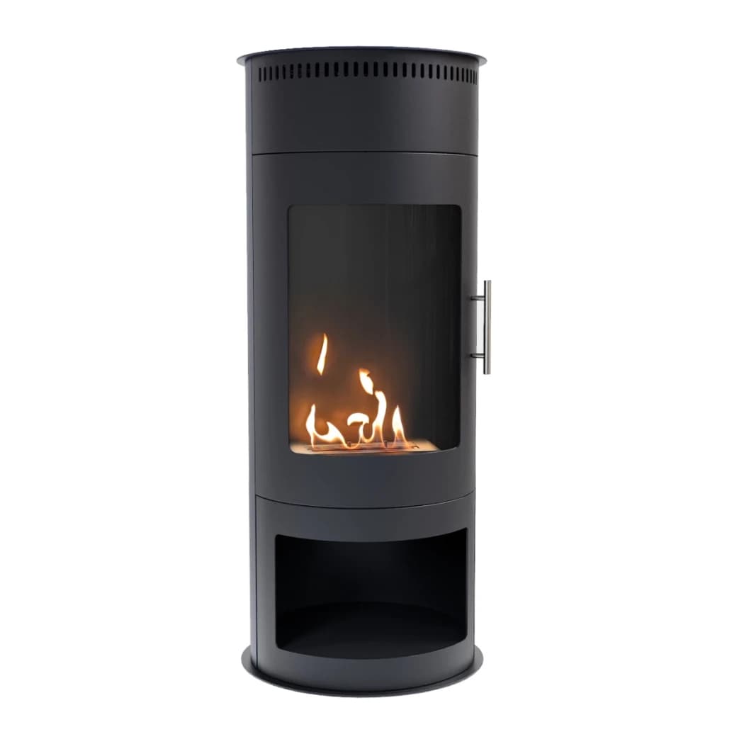 ScandiFlames Washington Small – Black Bioethanol Stove Fireplace | Freestanding, Portable Round Stove Design