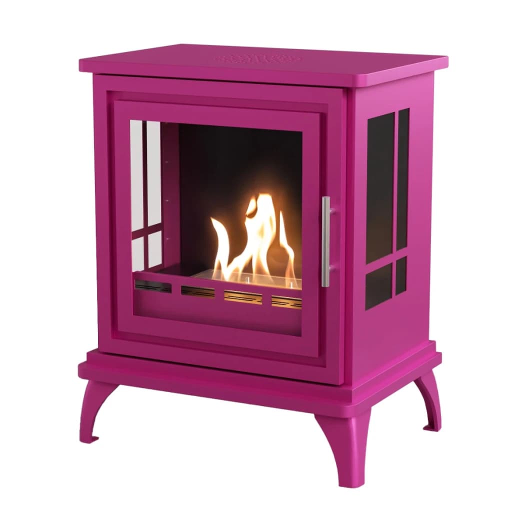 ScandiFlames Nashville Pink – Freestanding Bioethanol Fireplace Stove – 6 hour burn time – 2 kW heat effect