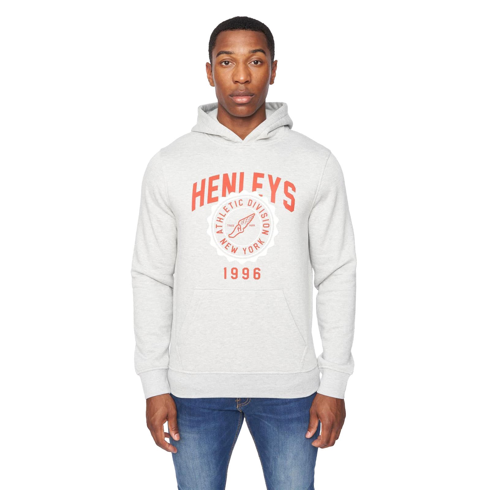 Henleys Tipton Hoodie Men's | Hoodies  | Grey Marl  | UK Size Large