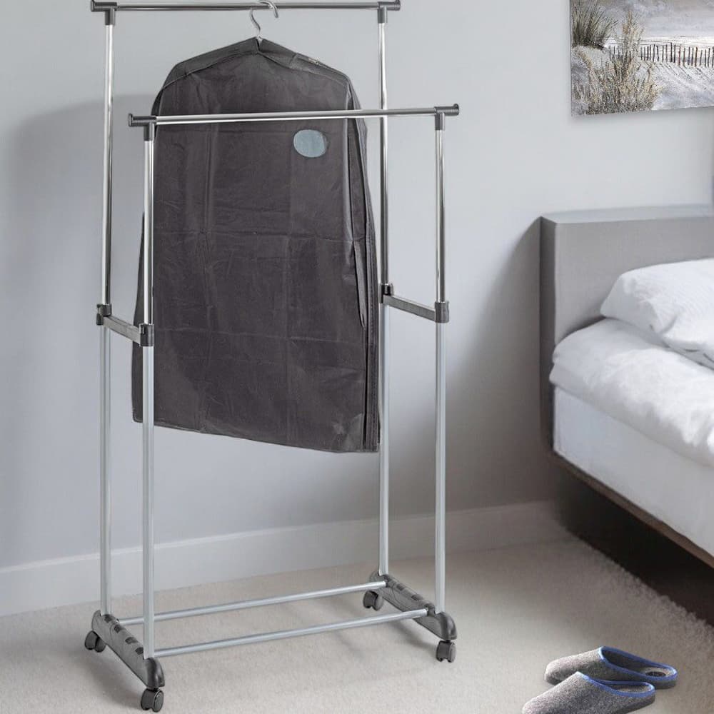 scranton tubular steel coat stand in black and chrome
