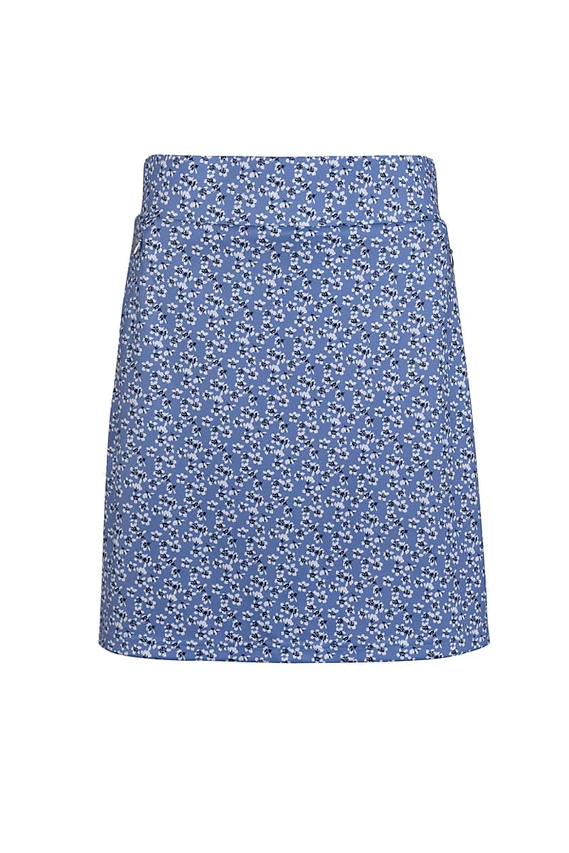 Ladies Lightweight Stretch Performance Golf Skort Sale Light Blue Flowers 16