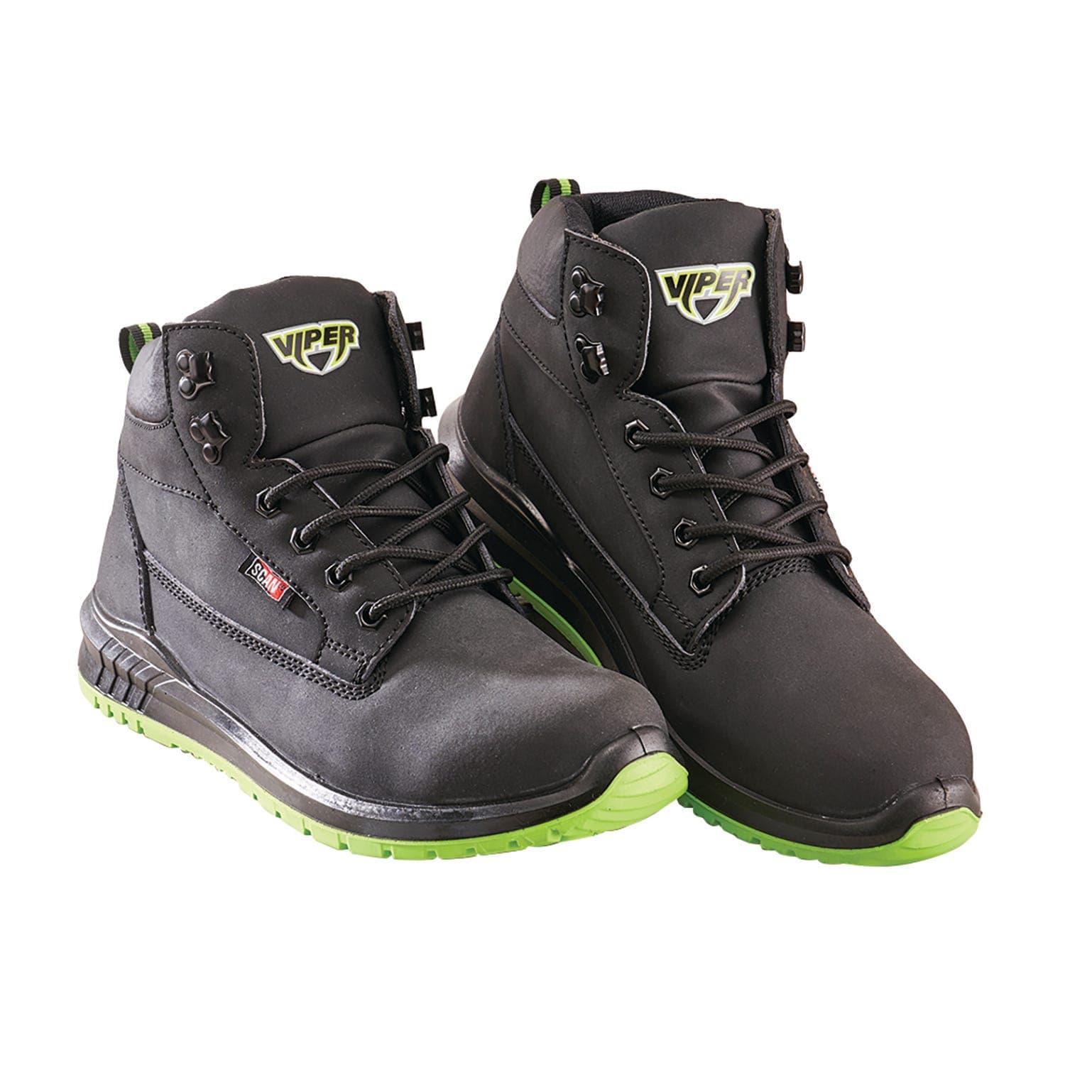 Viper Safety Boots, Size 11, Black