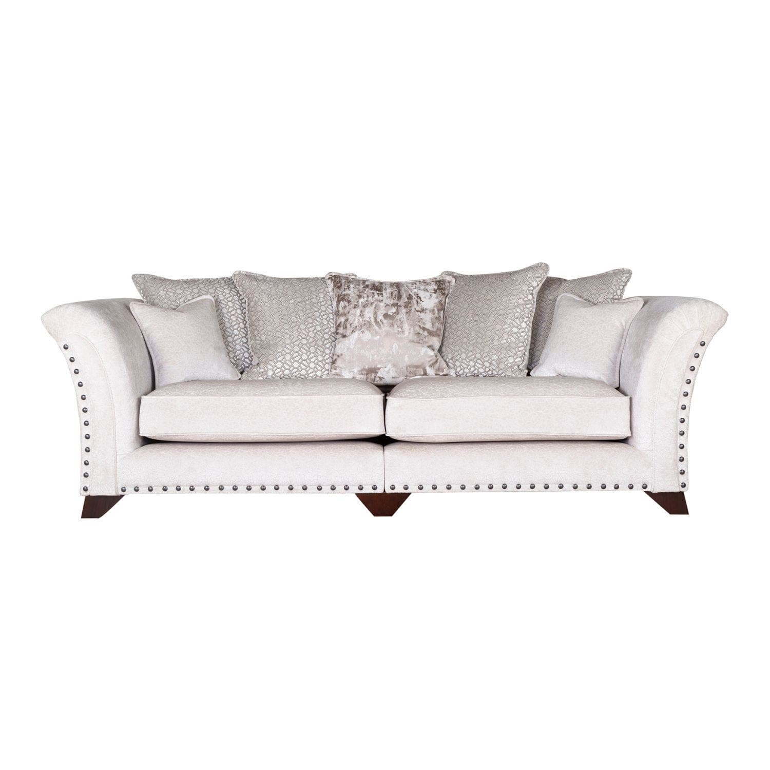 Casa Elvie 4 Seater Pillow Back Fabric Sofa