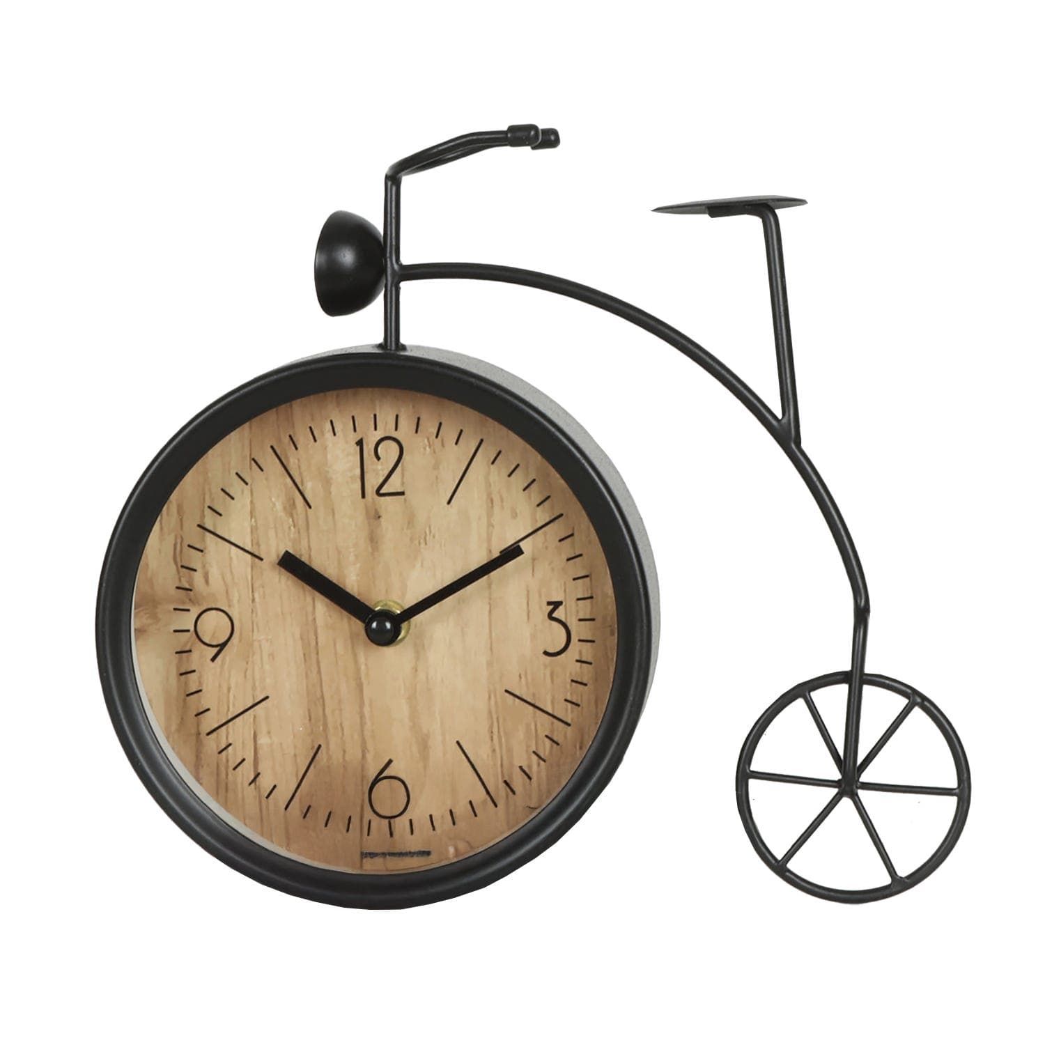Casa Vintage Spoke Table Clock, 21.5cm, Black