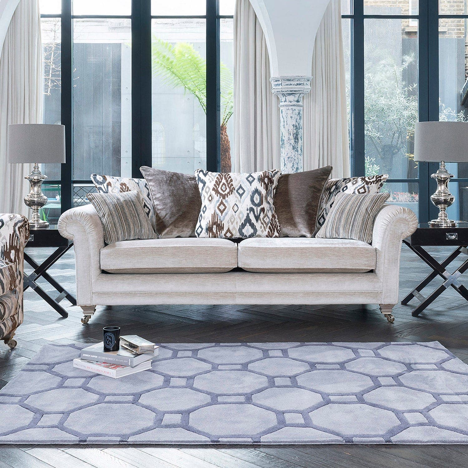 Alstons Charlbury Pillow Back Grand Fabric Sofa
