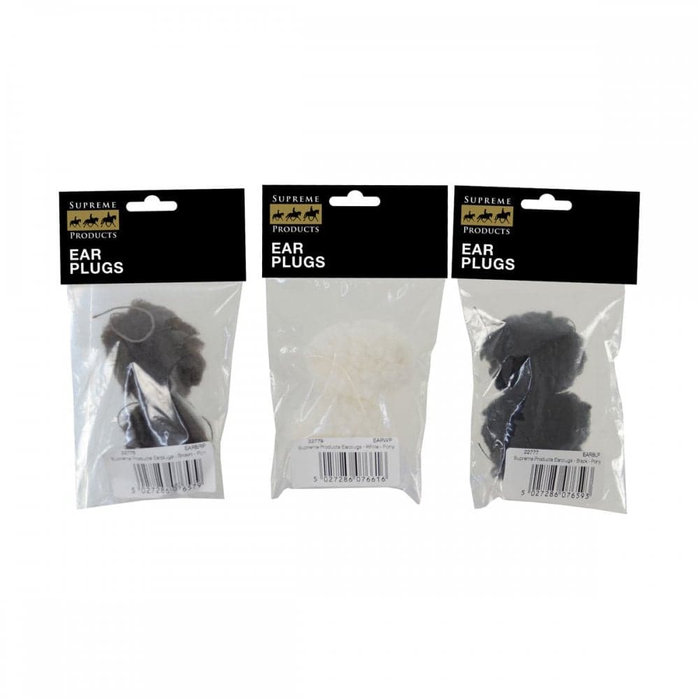 Supreme Products Fleece Earplugs Colour: Black, Size: Pony