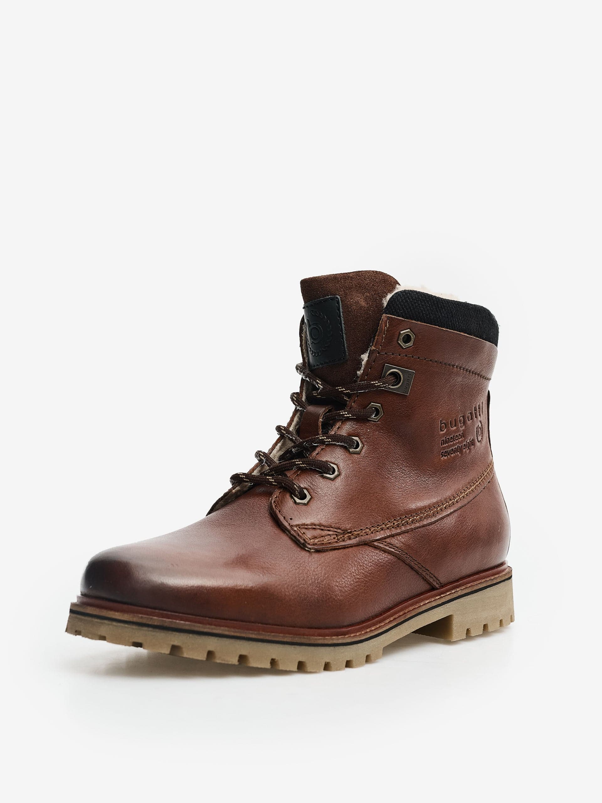 Bugatti Mens Brown Side Zip Borg Sherpa Lined Boots 9