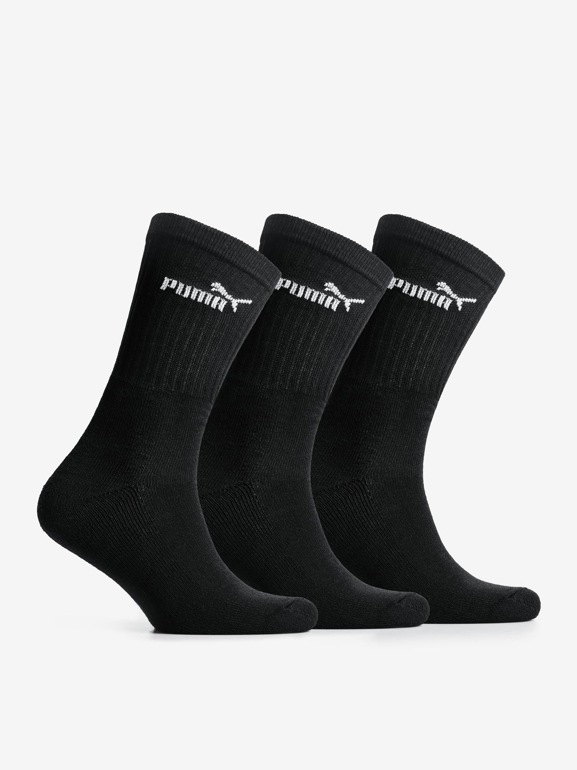 Puma Mens Three Pack of Black Sports Socks L