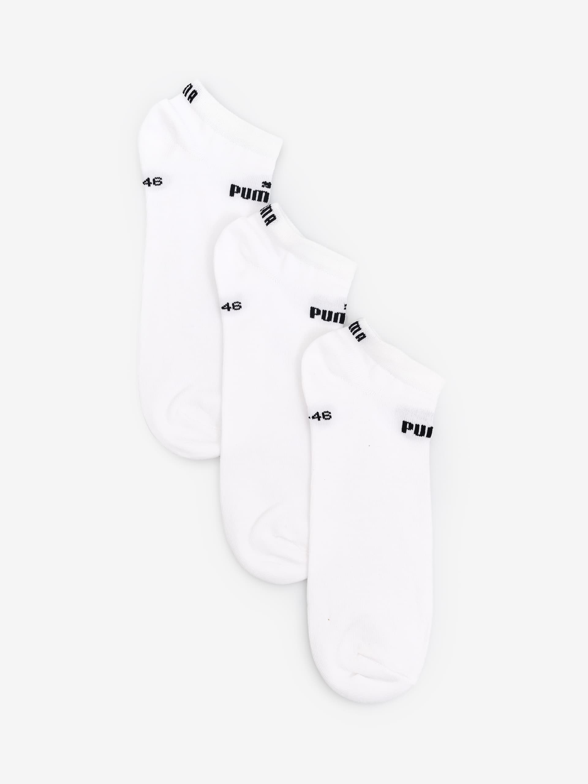 Puma Mens Three Pack of White Trainer Socks S