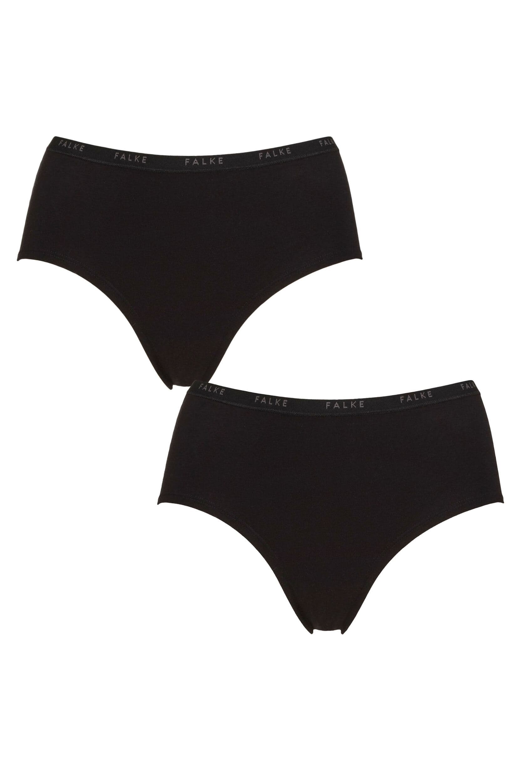 Women's 2 Pack Falke Daily Comfort Cotton Hipster Briefs Black S