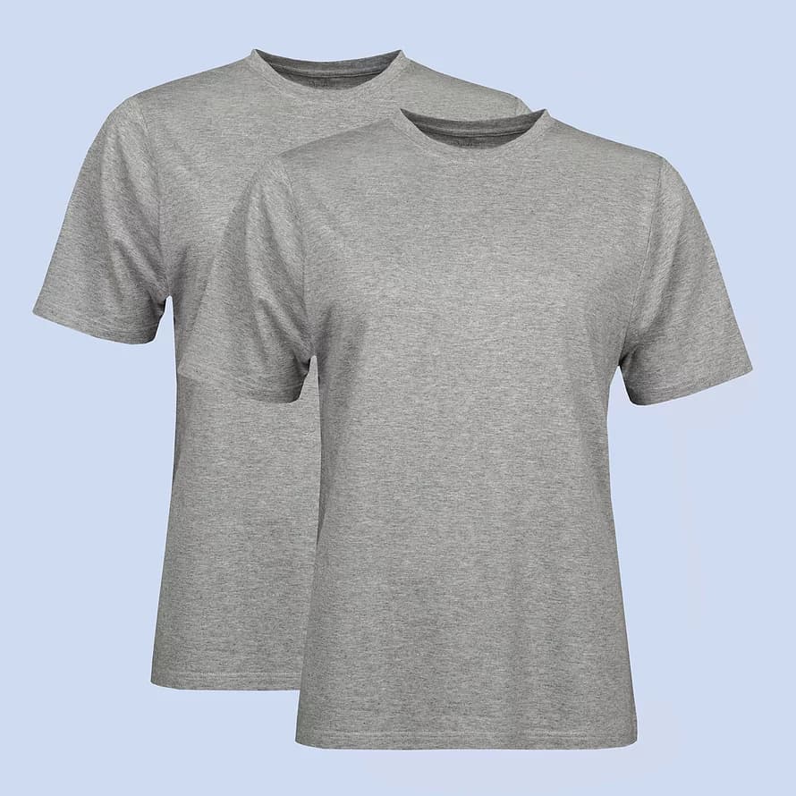Women's Bamboo T-Shirts 2 Pack – Soft, Breathable Bamboo Crew Neck Tees | Spairs Grey Heather / Grey Heather 14