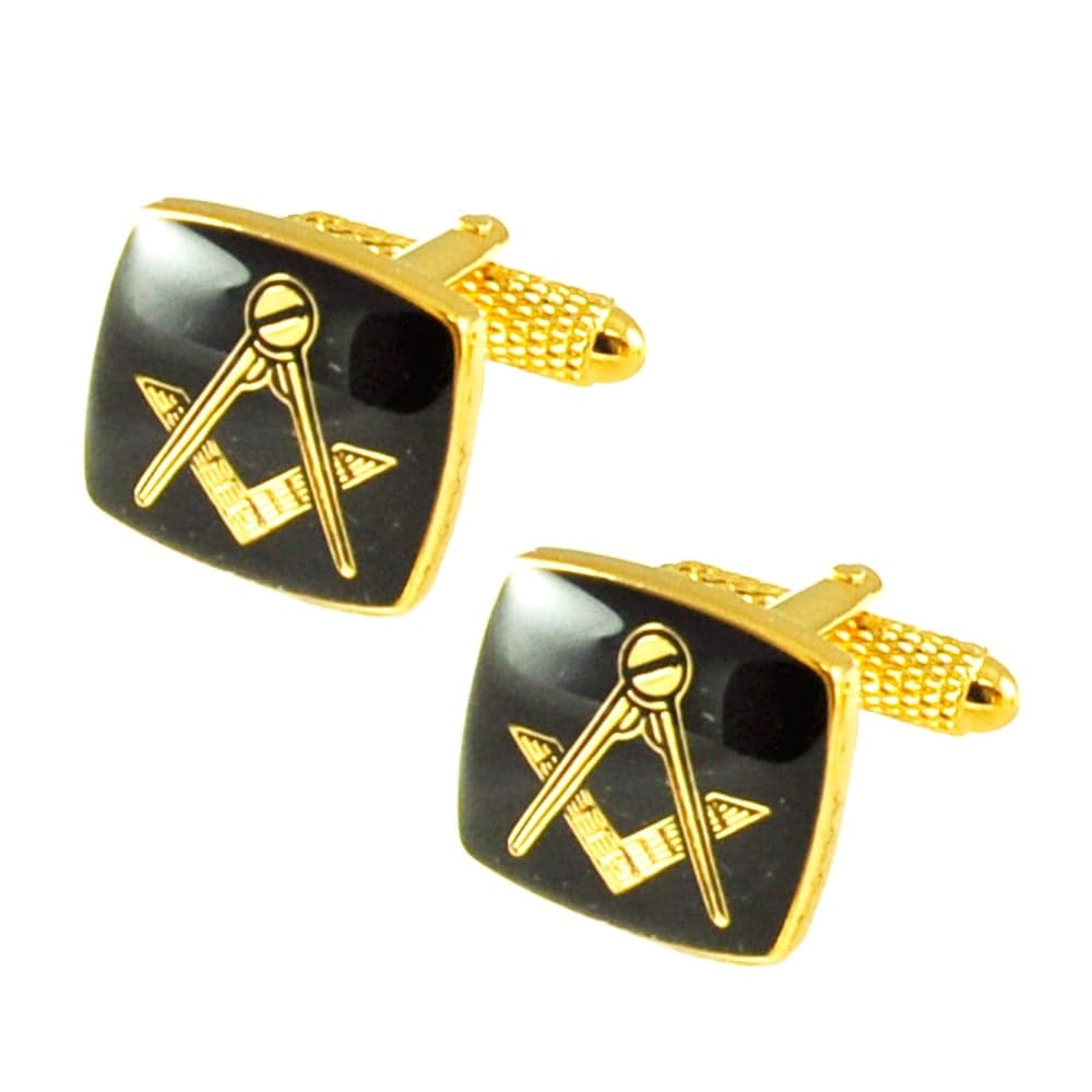Black &amp; Gold Masonic Novelty Cufflinks