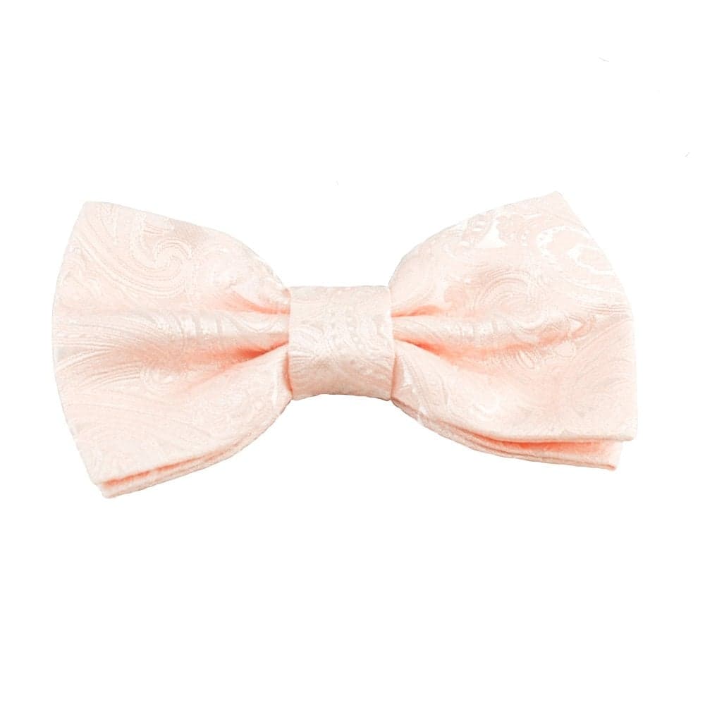 Blush Pink Paisley Pattern Boys Bow Tie