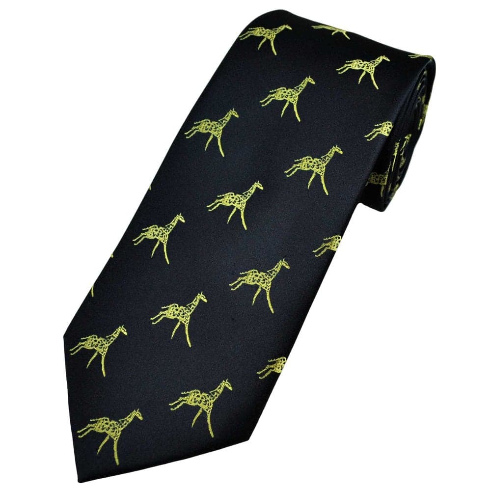 Giraffe Navy Blue Men's Luxury Novelty Tie