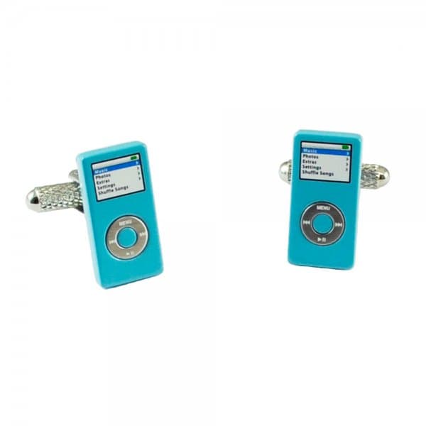 Music Player Novelty Cufflinks - Blue