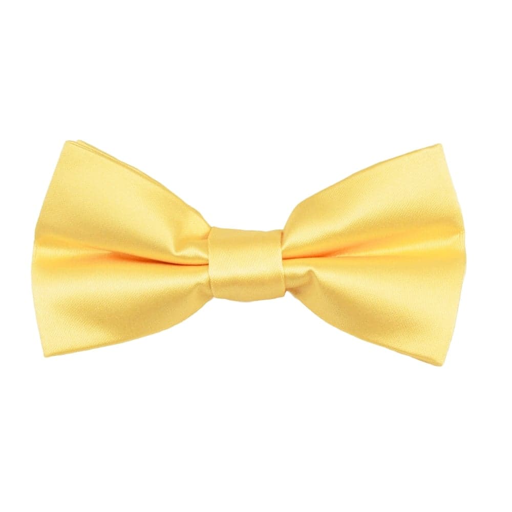 Plain Pale Lemon Yellow Boys Bow Tie