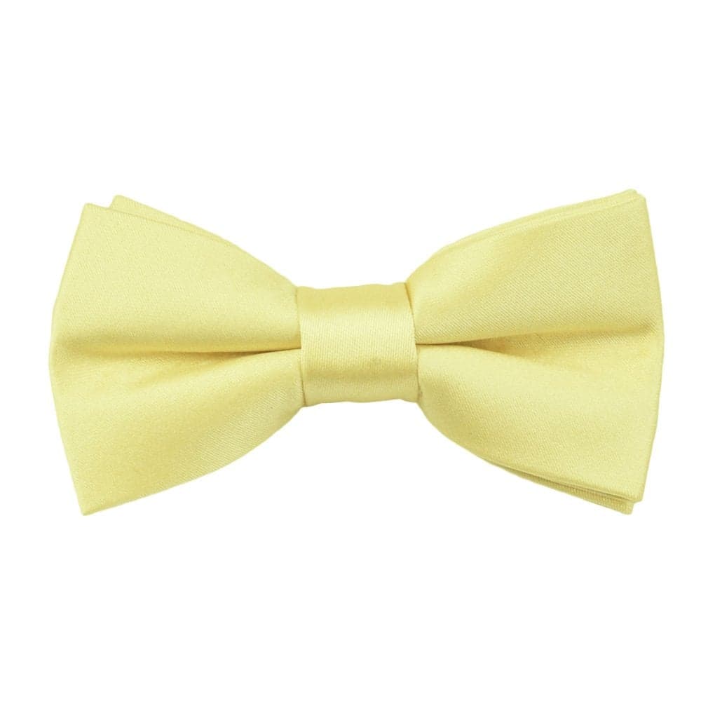 Plain Pale Lemon Yellow Boys Bow Tie