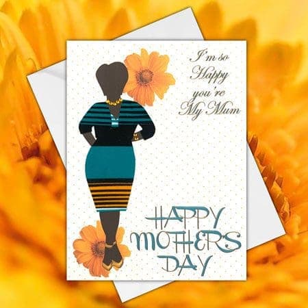 Mothers day fabric card - can be personalised Dress 7 Twists Happy you are Mum