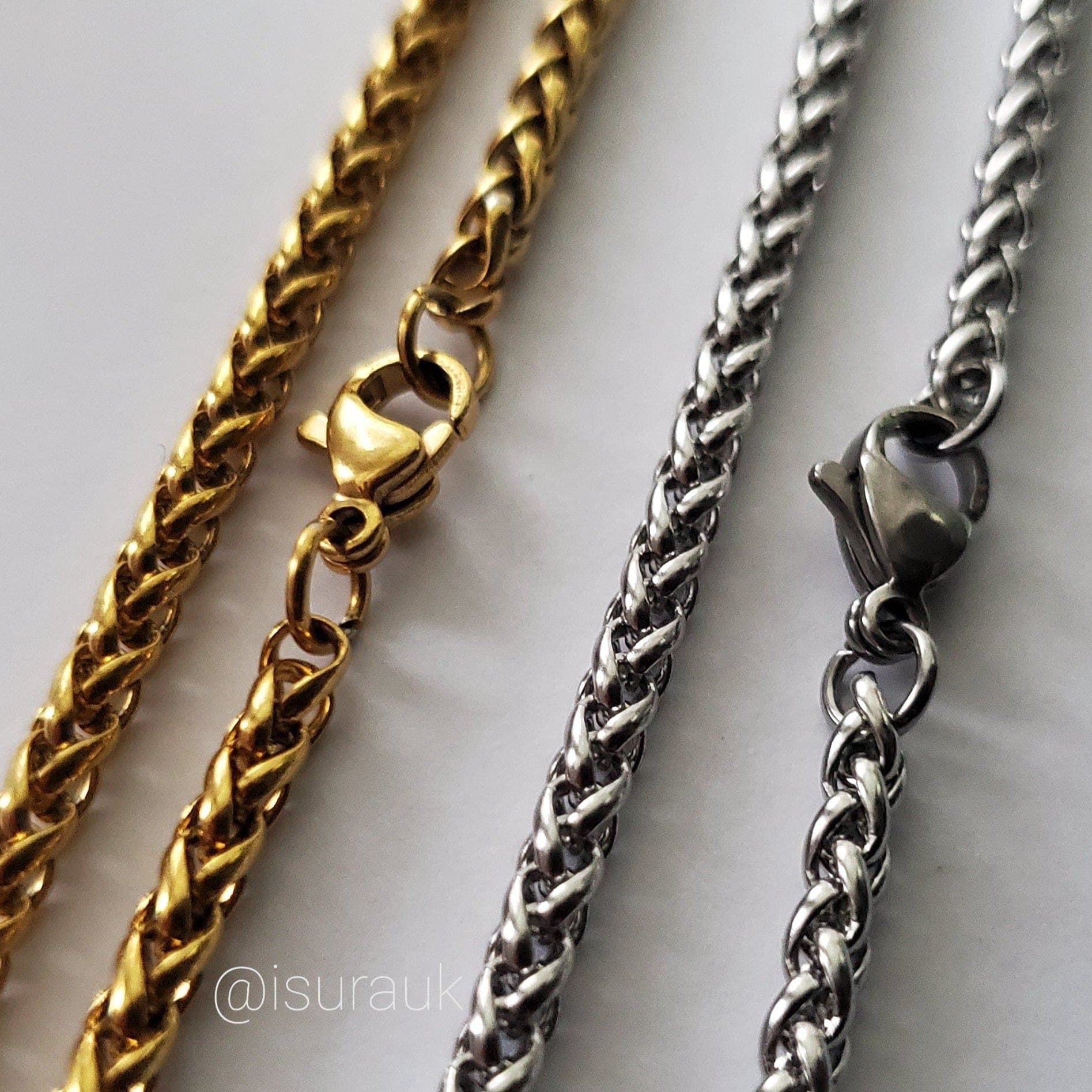 Braid Wheat Chain 45cm/18" Gold