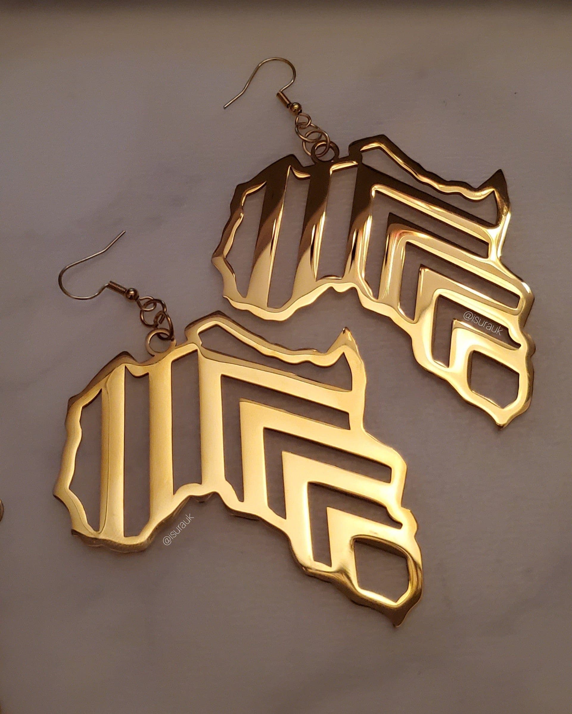 Africa Chevron Drop Earrings Silver