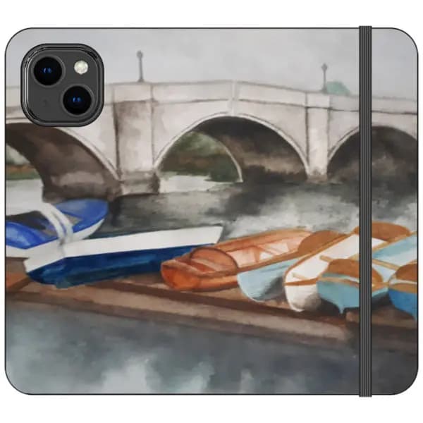 River Scene Illustrated iPhone Wallet Case IPhone 15