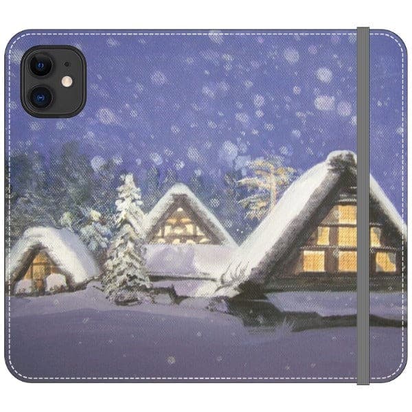 Winter Scene Illustrated iPhone Wallet Case IPhone 14