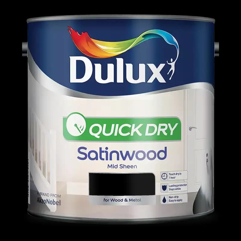 Dulux Quick Dry Satinwood, Pure Brilliant White 750ml