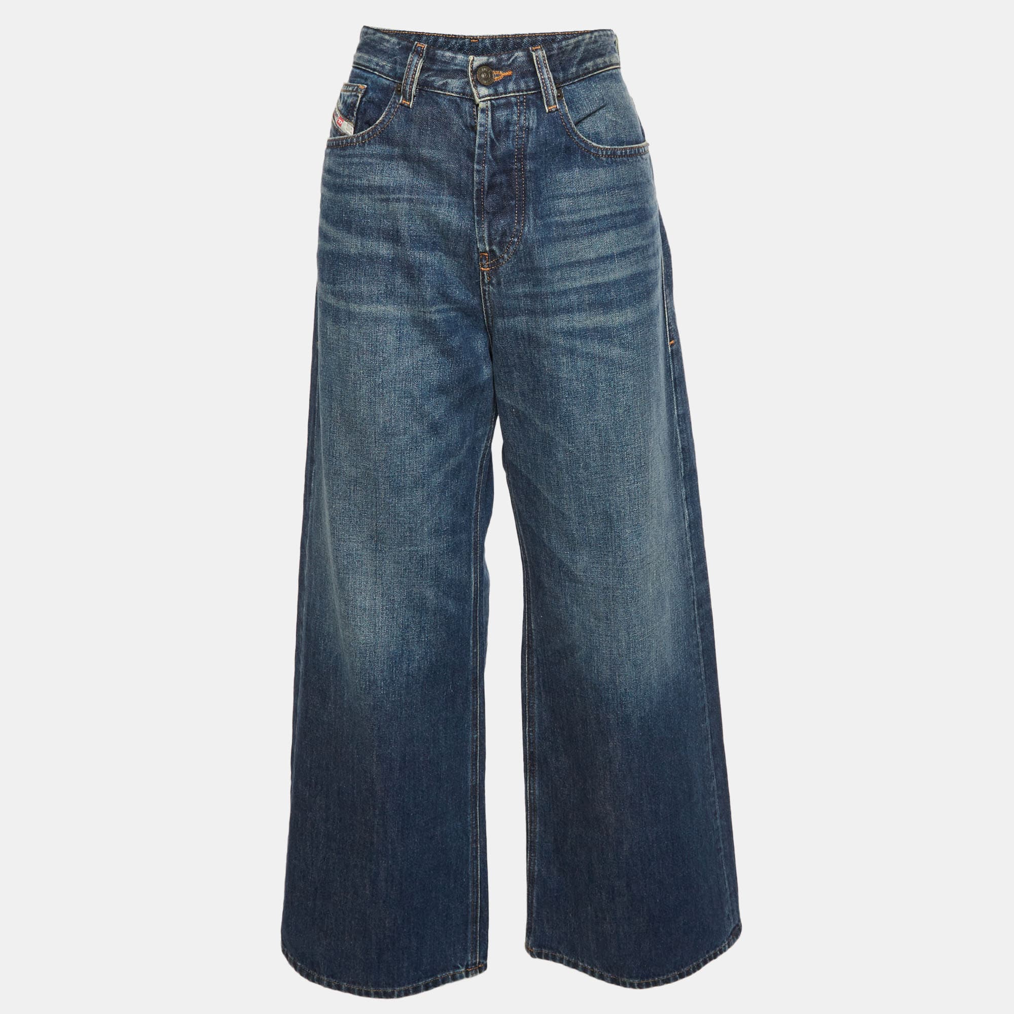 Diesel Blue Denim Wide-Leg Jeans S/Waist 25"