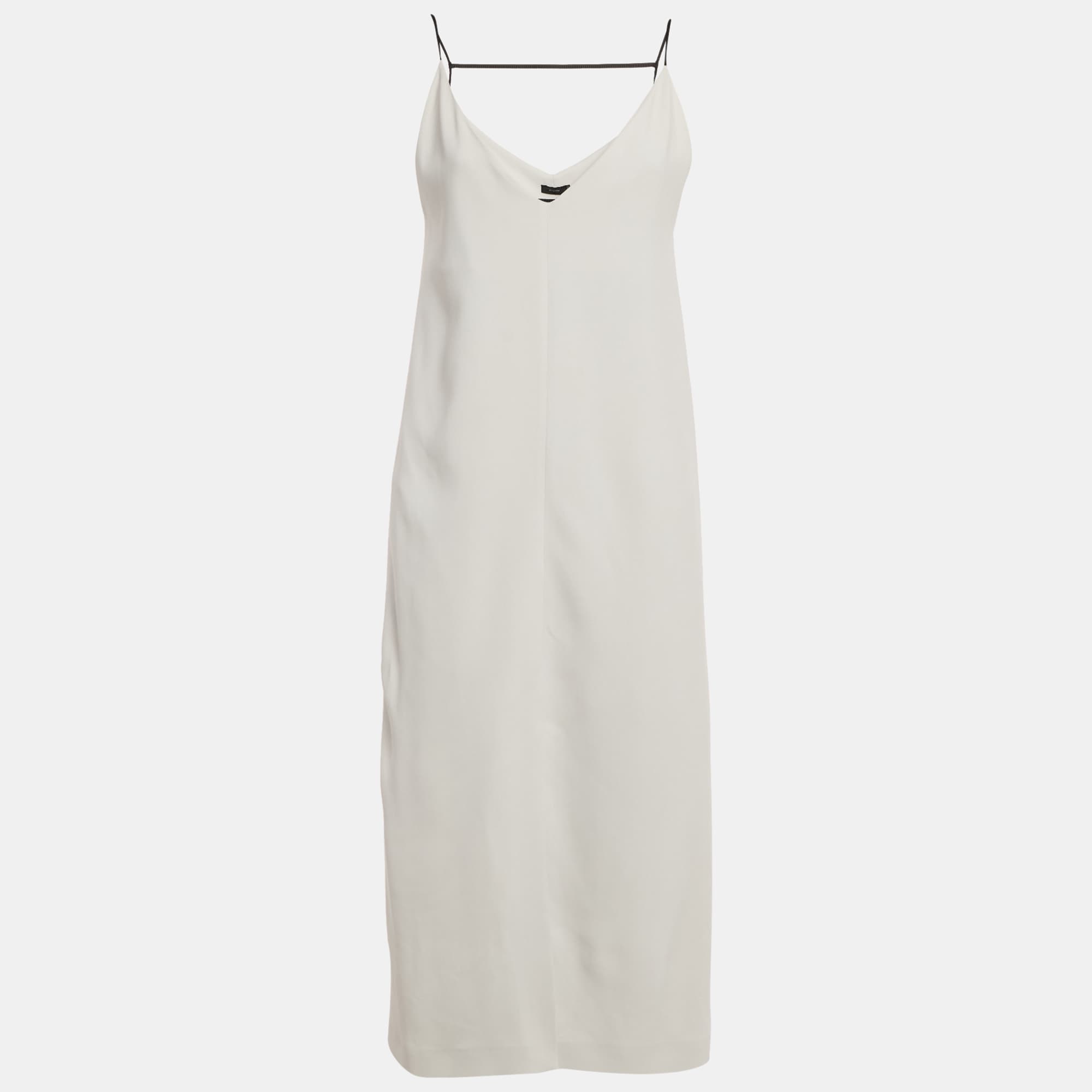 Joseph Grey Stretch Crepe Midi Dress M