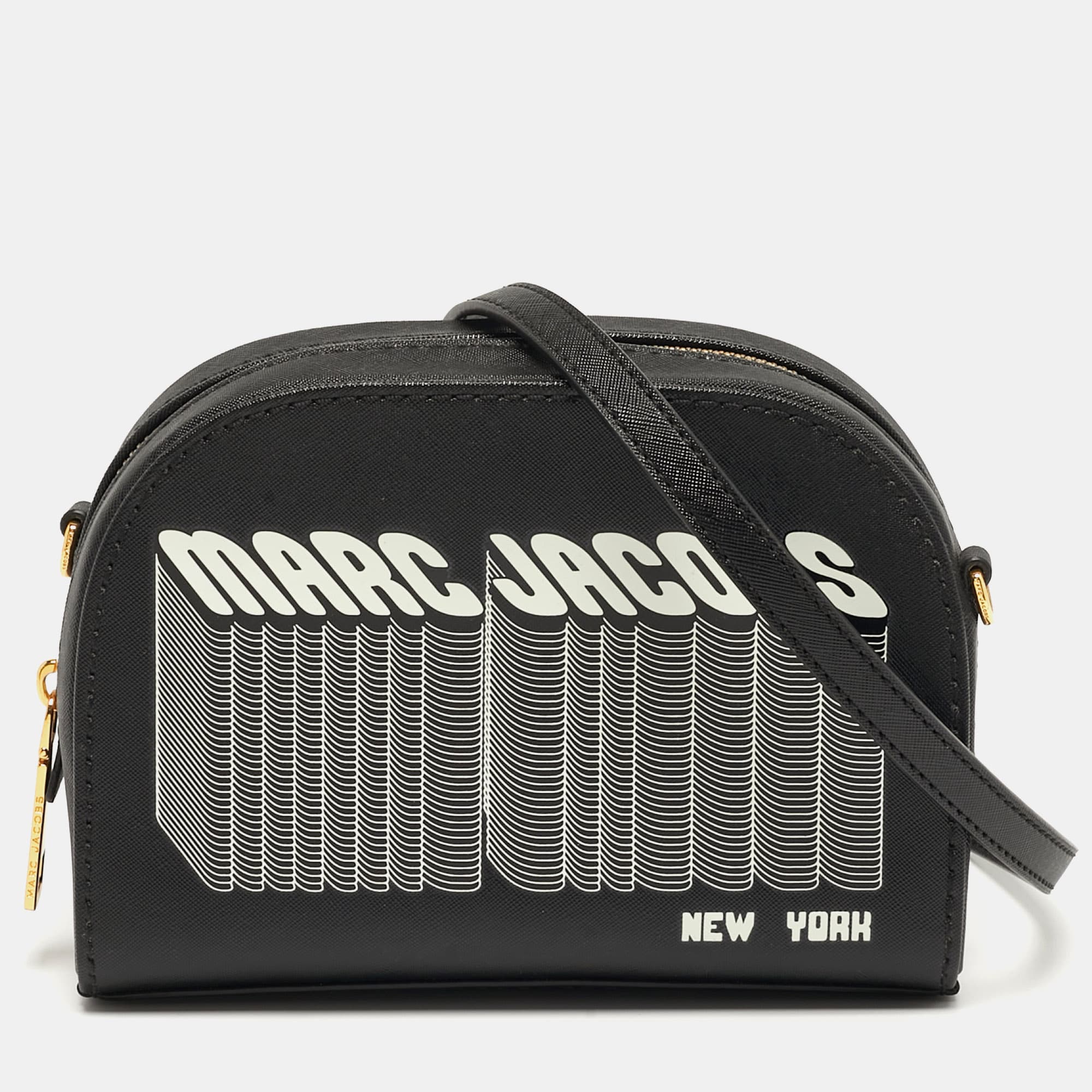 Marc Jacobs Black Faux Leather Camera Crossbody Bag