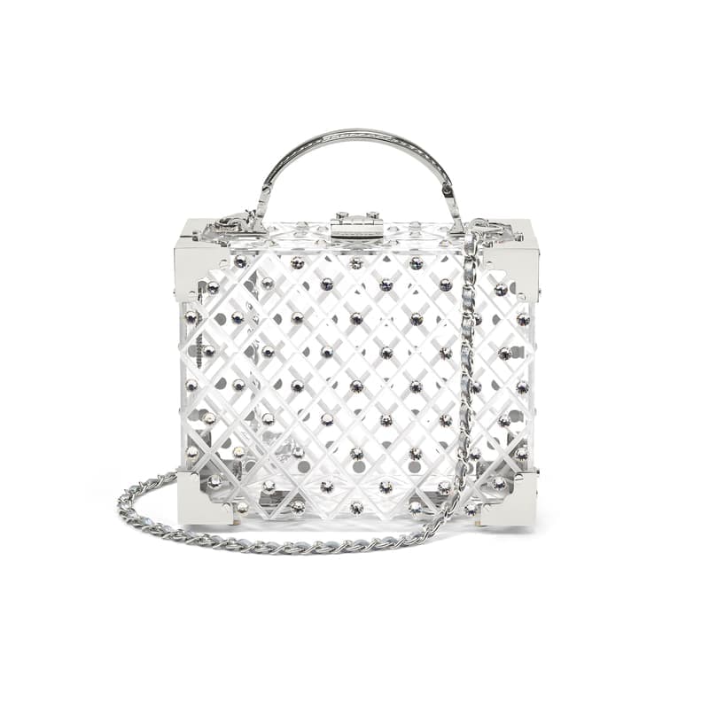 Aspinal of London Trunk in Diamond Cut Transparent Acrylic with Silver Crystals