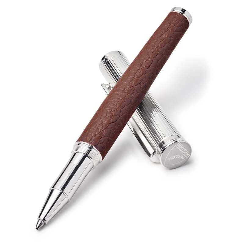 Aspinal of London Ballpoint Pen in Tobacco Pebble