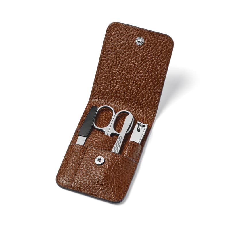 Aspinal of London Manicure Set in Tobacco Pebble