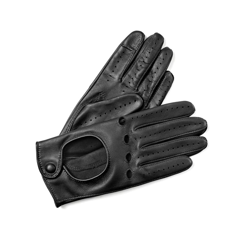 Aspinal of London Women's Driving Gloves in Black Nappa