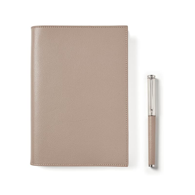 Aspinal of London A5 Refillable Journal & Pen Set in Moleskin Soft Saffiano