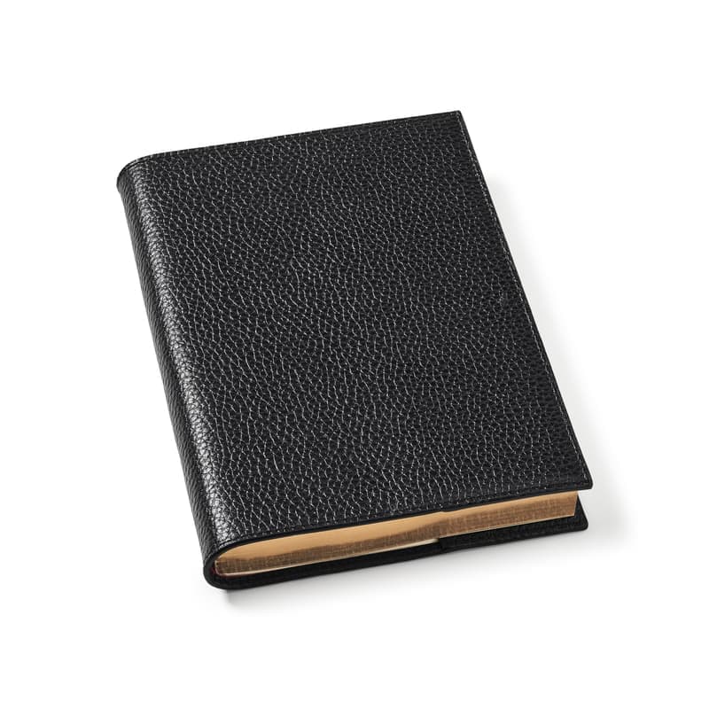 Aspinal of London A5 Refillable Luxury Journal in Black Pebble