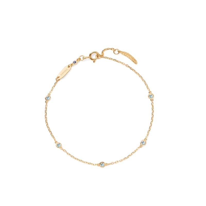 Aspinal of London Celeste Swiss Blue Topaz Bracelet in 14ct Gold