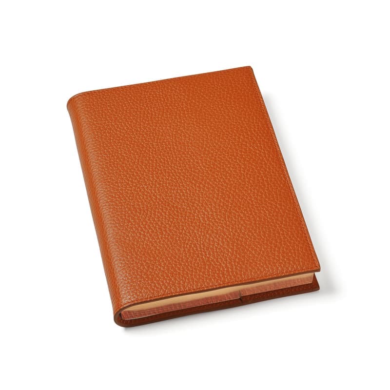 Aspinal of London A5 Refillable Luxury Journal in Marmalade Pebble