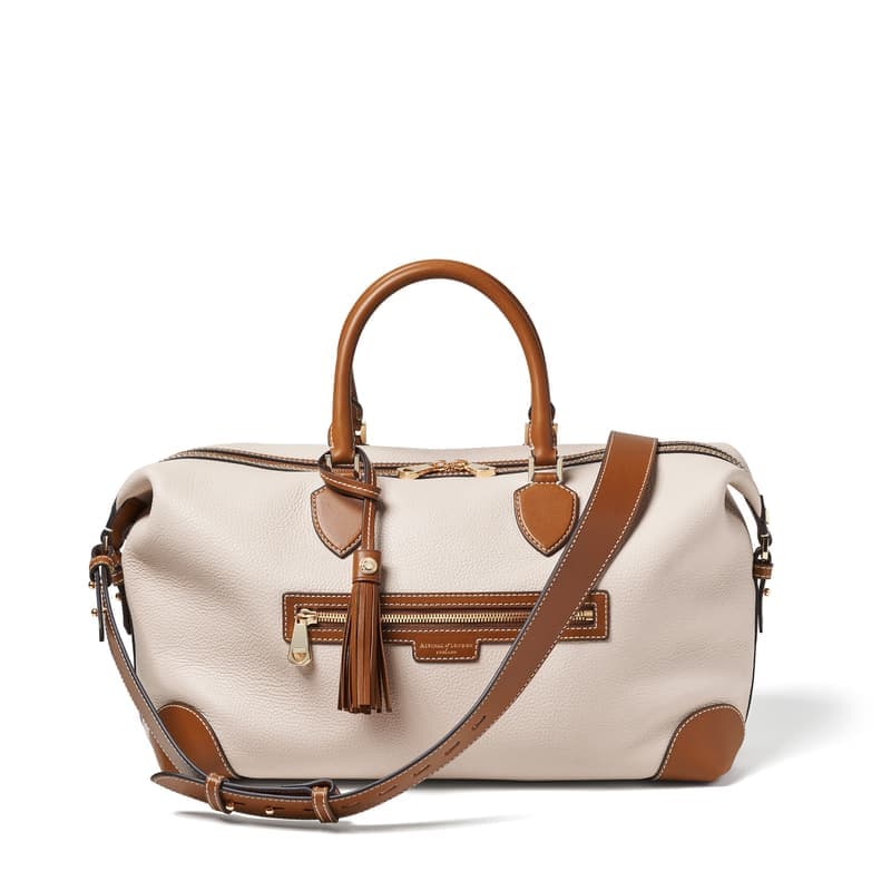 Aspinal of London Hudson Bag in Beach Stone Premium Pebble & Smooth Tan