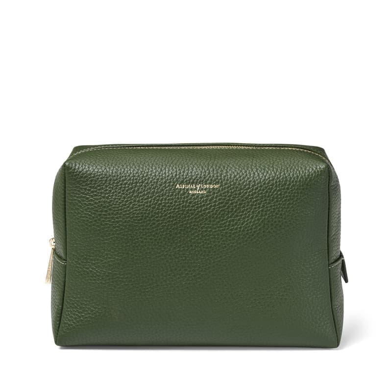 Aspinal of London Toiletry Bag in Racing Green Pebble