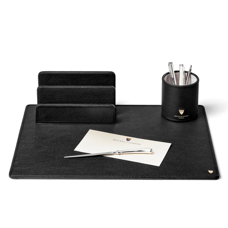 Aspinal of London Letter Rack in Black Pebble