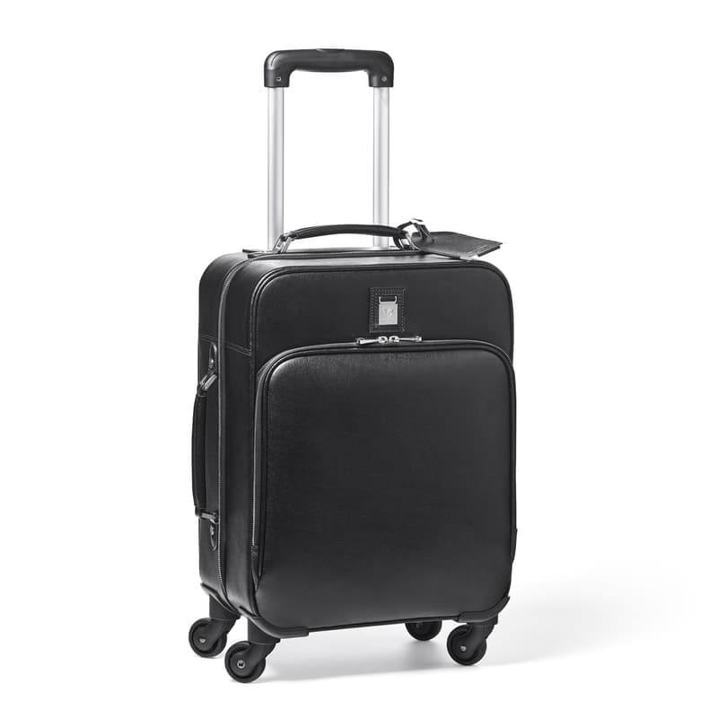 Aspinal of London Connaught Cabin Suitcase in Black Saffiano