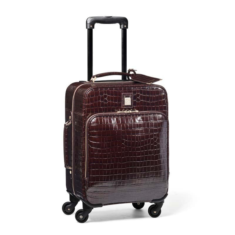 Aspinal of London Connaught Cabin Suitcase in Deep Shine Amazon Brown